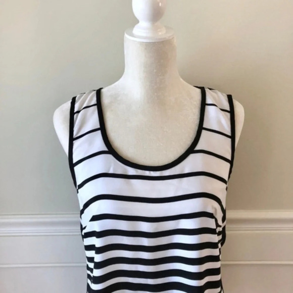 Nordstrom Gibson Black White Sheer Back Tank Top M - Picture 4 of 8